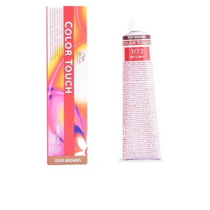 Wella Color Touch Deep Brown Ammonia Free Hair Color 7/73 Brown Gold, 60ml
