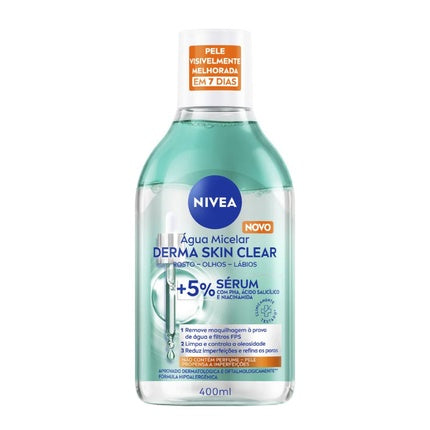 Nivea Derma Skin Clear Micellar Water, 400ml Purifying Makeup Remover & Facial Cleanser