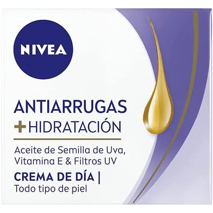 Nivea Anti-Wrinkle Day Cream, 50ml | Daily Moisturizing Face Cream for Smoother-Looking Skin