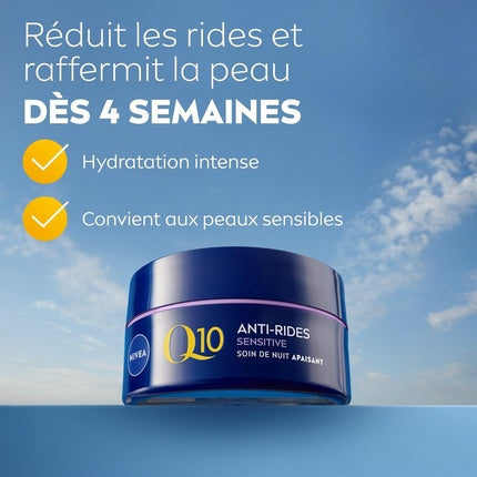 Nivea Q10 Power Sensitive Night Cream, 50g Anti-Age Night Moisturizer for Sensitive Skin