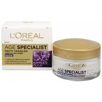 L'Oréal Paris Age Specialist 55+ Night Wrinkle Cream, 50ml Anti-Ageing Night Moisturiser