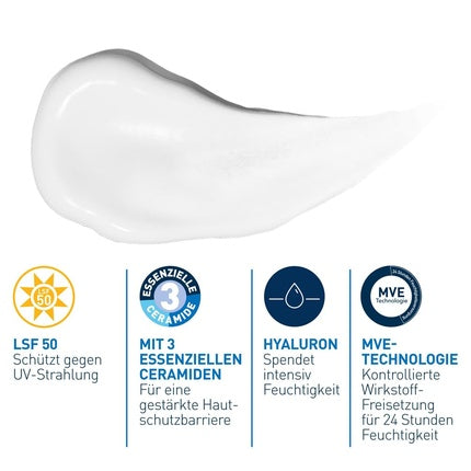 CeraVe Facial Moisturiser SPF 50 for Dry Skin Hydrating Daily Sunscreen Face Cream