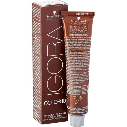 Schwarzkopf Professional IGORA Color10 7-5 Medium Blonde Gold Permanent Hair Colour, 60ml