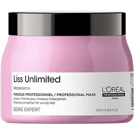 L'Oreal Professionnel Serie Expert Liss Unlimited Hair Mask, 500ml | Professional Smoothing Hair Mask for Frizzy Hair