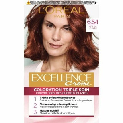 L'Oreal Paris Excellence Creme No. 6.54 Dark Blonde Permanent Hair Color, 192ml