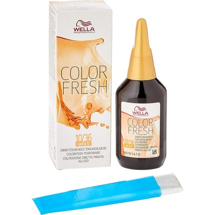 Wella Professionals Colour Fresh Semi-Permanent Hair Colour 10/36 Lightest Gold Violet Blonde, 75ml