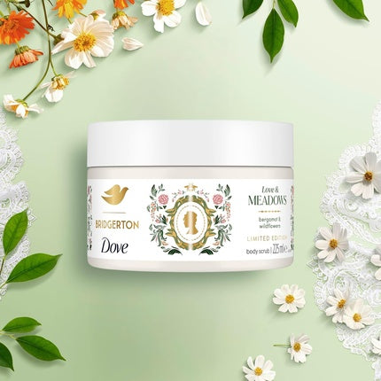 Dove Limited Edition Bridgerton Love & Meadows Exfoliating Body Scrub Bergamot & Wildflowers, 225ml