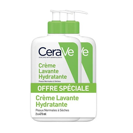 CeraVe Hydrating Cleanser Set 2 x 473ml Moisturizing Facial & Body Cleanser for Normal to Dry Skin