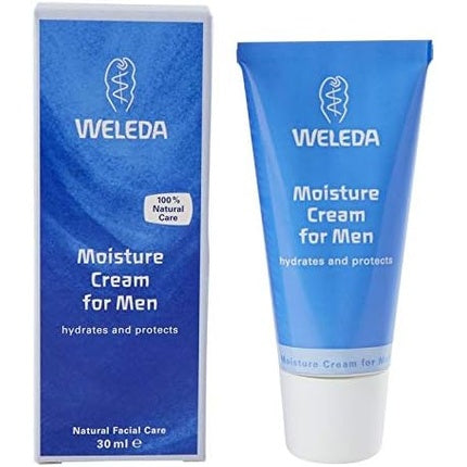 Weleda Men Moisturizing Cream for Dry & Sensitive Skin, 30ml - Daily Face Moisturiser with Natural Plant-Based Ingredients