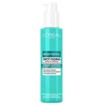L'Oréal Paris Bright Reveal Gel Cleanser, 150ml – Brightening Facial Cleanser for Radiant-Looking Skin