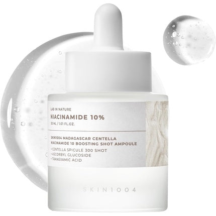 SKIN1004 Madagascar Centella Niacinamide 10 Boosting Shot Ampoule, 30ml Brightening & Hydrating Face Serum