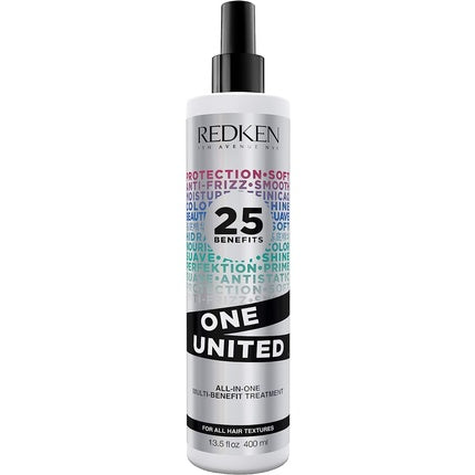 Redken One United All-In-One Multi-Benefit Leave-In Treatment Spray, 400ml | Professional Leave-In Conditioner for All Hair Types