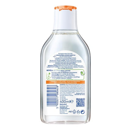 Nivea Energy Micellar Water, 400ml | Refreshing Micellar Cleansing Water with Vitamin C