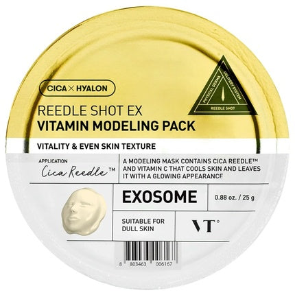 VT Cosmetics Reedle Shot EX Vitamin Modeling Pack, 25g Brightening Peel-Off Face Mask
