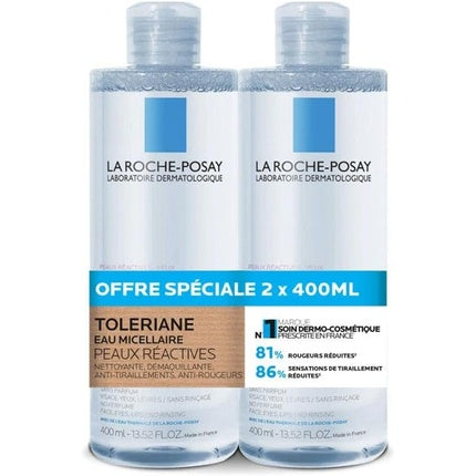 La Roche-Posay Micellar Water Ultra for Reactive Skin, 400ml Pack of 2
