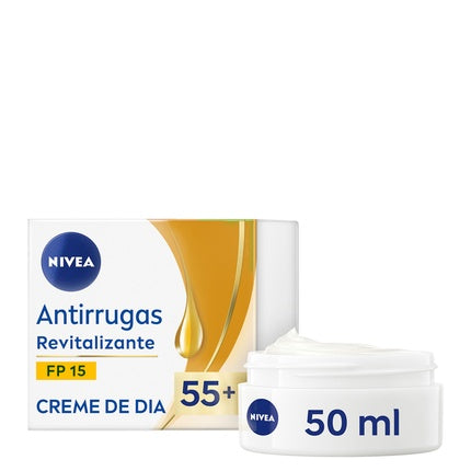Nivea Anti-Wrinkle 55+ Revitalizing Day Cream SPF 15, 50ml Daily Face Moisturizer for Mature Skin