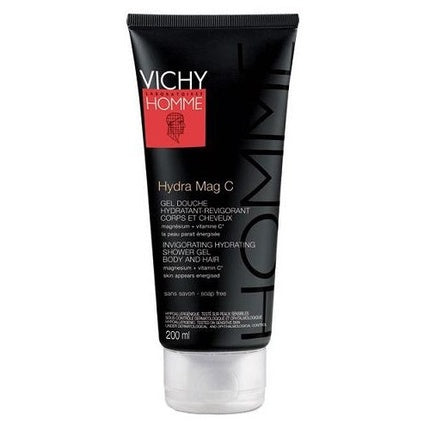 Vichy Homme Hydra Mag C Shower Gel for Body & Hair, 200ml - 2-in-1 Cleansing Shower Gel for Men