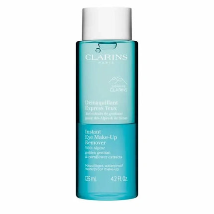 Clarins Instant Eye Make-Up Remover, 125ml Two-Phase Eye Makeup Remover with Alpine Golden Gentian & Cornflower Extracts