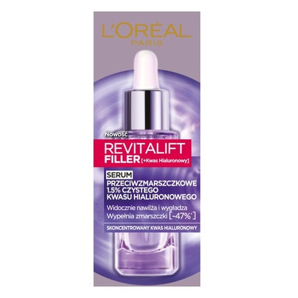 L'Oréal Paris Revitalift Filler Anti-Wrinkle Serum with 1.5% Pure Hyaluronic Acid, 30ml – Hydrating Face Serum
