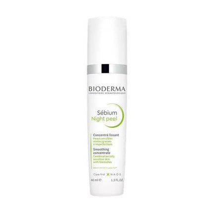 Bioderma Sébium Night Peel Smoothing Concentrate, 40ml | Overnight Exfoliating Serum for Blemish-Prone Skin