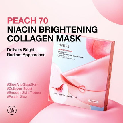 Anua Peach 70 Niacin Brightening Collagen Overnight Face Mask with Niacinamide
