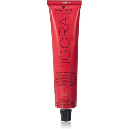 Schwarzkopf Professional IGORA Royal 7-4 Medium Blonde Beige Permanent Hair Colour, 60ml