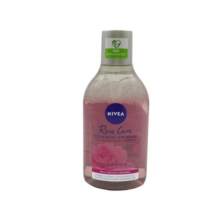 Nivea Micellar Rose Water with Oil, 400ml Bi-Phase Makeup Remover & Facial Cleanser