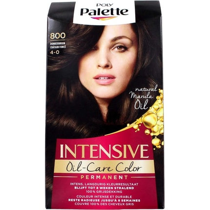 Poly Palette Hair Dye 800 Dark Brown Permanent Hair Color Kit, 115ml