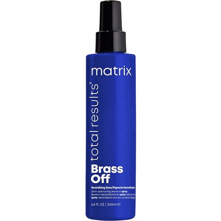 Matrix Total Results Brass Off Toning Spray with Blue Pigments, 200ml Color-Correcting Leave-In Spray for Brunette Hair