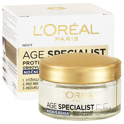 L'Oréal Paris Age Specialist 55+ Night Wrinkle Cream, 50ml Anti-Ageing Night Moisturiser