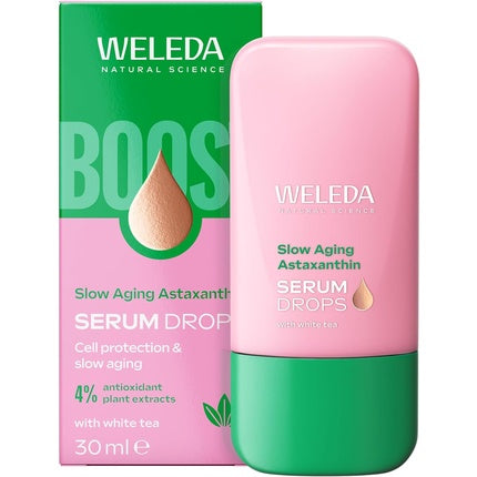 Weleda Slow Aging Astaxanthin Face Serum Drops with White Tea Hydrating Antioxidant Face Serum