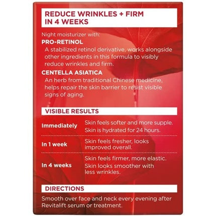 L'Oréal Paris Revitalift Anti-Wrinkle + Firming Night Cream Moisturizer 1.7 oz | Overnight Hydrating Face Cream
